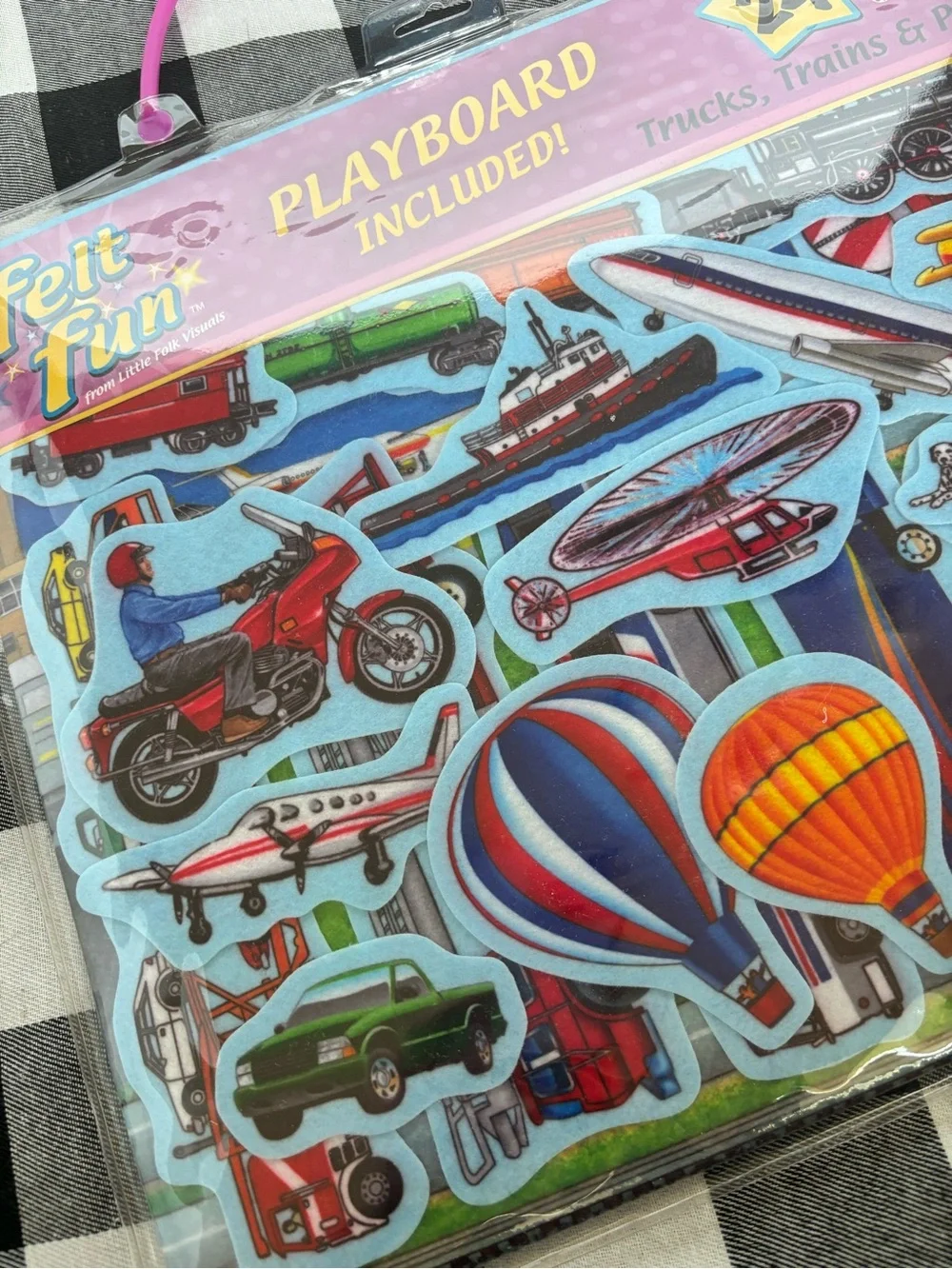 New Trucks, Planes, Trains Felt Pieces and Playground Kids Preschool